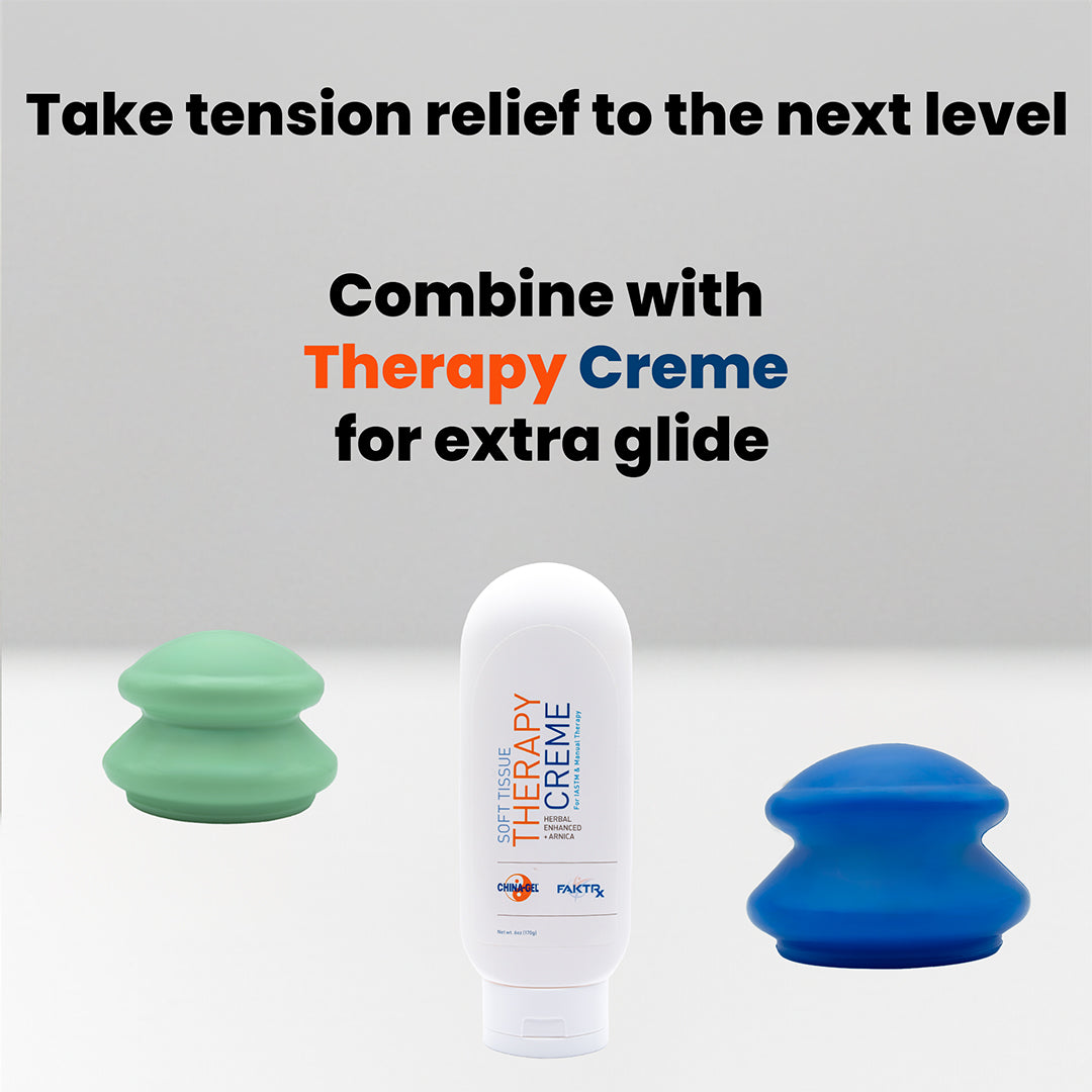 2 cups with therapy creme in the middle (for extra glide)