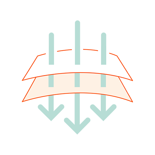 graphic of arrows going through layers