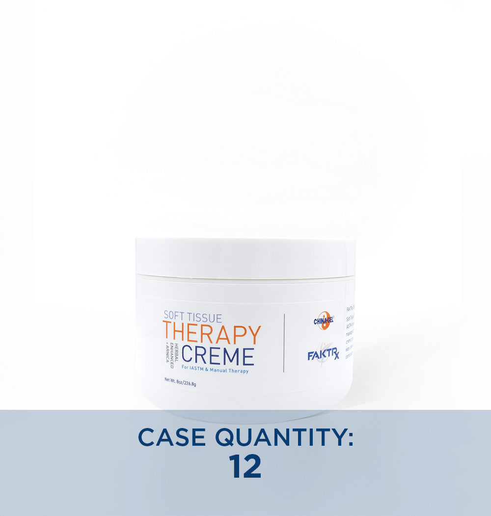 Soft Tissue Therapy Creme massage cream 8oz jar with text case quantity: 12