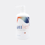 16oz aulief plastic bottle with pump with a sticker that says formerly China-Gel