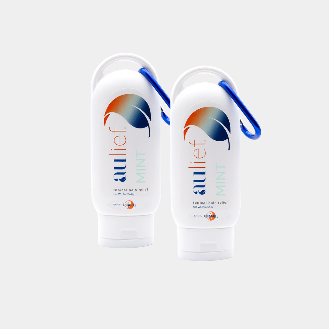 2 aulief topical pain relief cream mint, 2 oz tottle with sticker formerly China-Gel