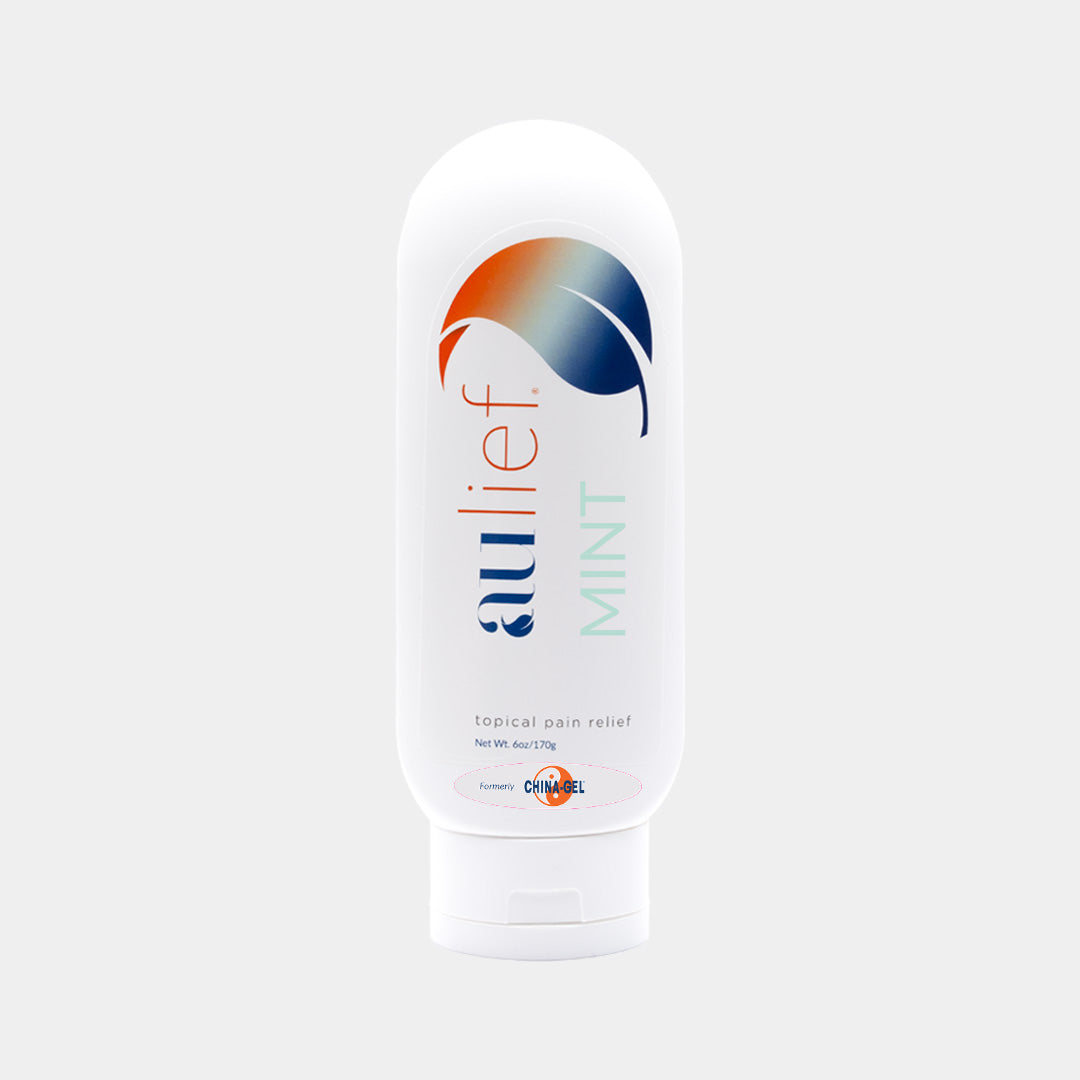 aulief topical pain relief cream mint, 6oz tottle with sticker formerly China-Gel