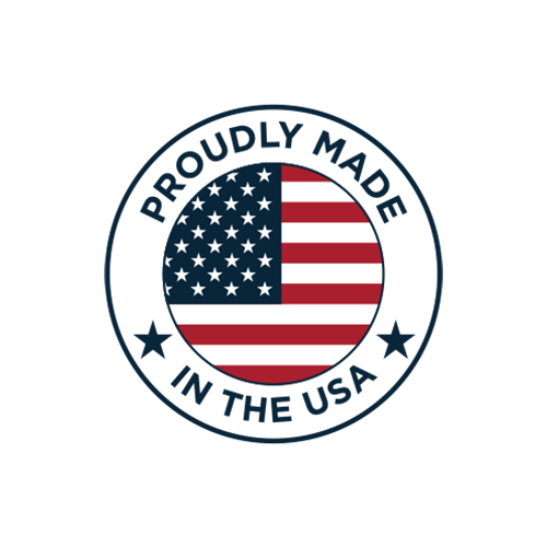 Graph of American flag with text proudly made in the USA